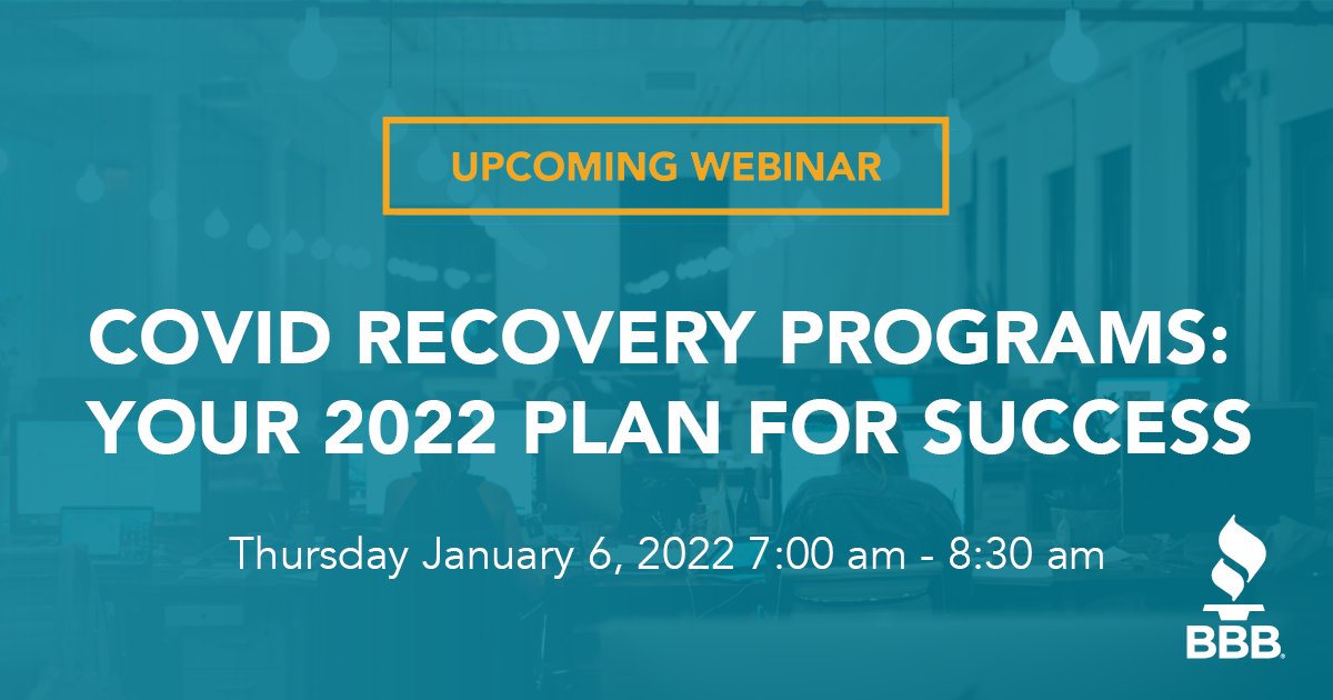 epbizstrong's tweet photo. Is your business ready for 2022? Join the webinar, "COVID RECOVERY PROGRAMS: YOUR 2022 PLAN FOR SUCCESS," from 7AM to 8:30AM on Thursday, January 6, 2022.
REGISTER: https://t.co/OgDPouGMpJ
#EPBusinessStrong #elpasotexas https://t.co/zrEQAvR68u