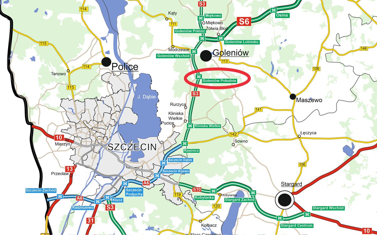 GDDKiA_Szczecin's tweet photo. Ogłosiliśmy przetarg na opracowanie dokumentacji dla rozbudowy węzła drogowego #Goleniów Południe na drodze #S3. Planowane jest zastąpienie starych wiaduktów z lat 70 XX wieku nowymi obiektami i korekta geometrii łącznic. Dokumentacja ma być wykonana w ciągu 27 miesięcy. https://t.co/5XmNYDtsoG
