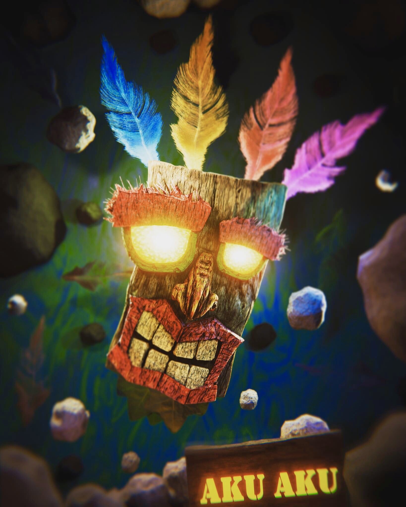 Aku Aku from Crash Bandicoot ! by Mireia on Dribbble