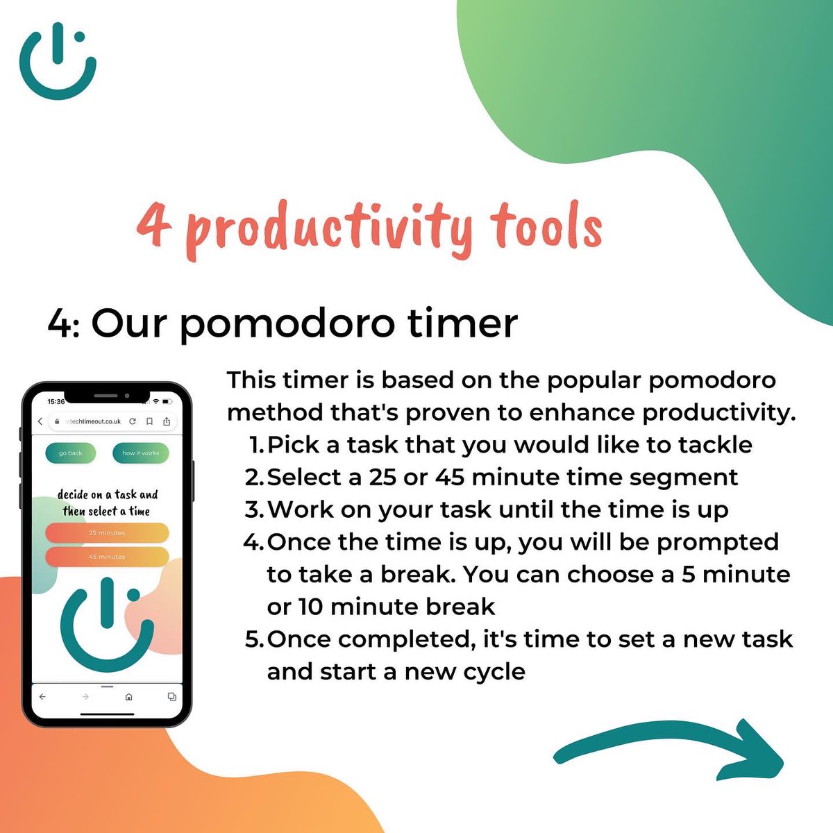 Here is your next techtimeout guide- 
4 productivity tools you should be using!

These apps are a great example of tech for good! 

Swipe to see...

What tips do you have to work productively?

 #productivity #work #workfromhome #wfh #workplacewellbeing #apps #productivityapp