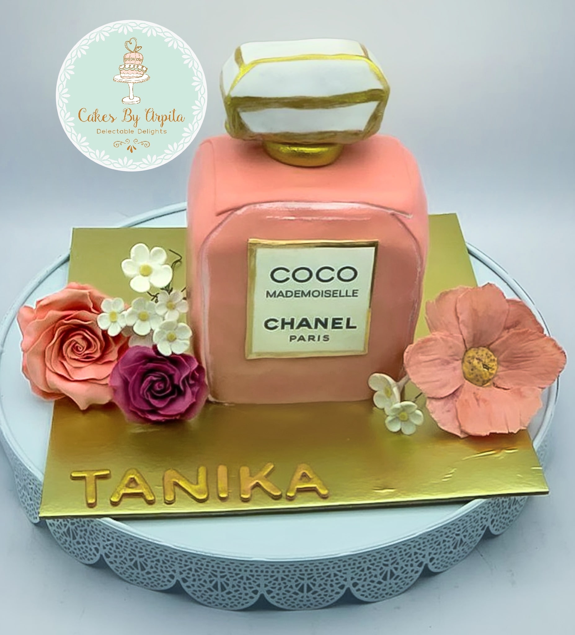 CakesByArpita on X: An all edible #cocochanel perfume bottle cake for a  Special Birthday girl..Each detail in the frame from the bottle to the  flowers is handcrafted, Eggfree and Deliciously Edible  #cocochanelmademoiselle #