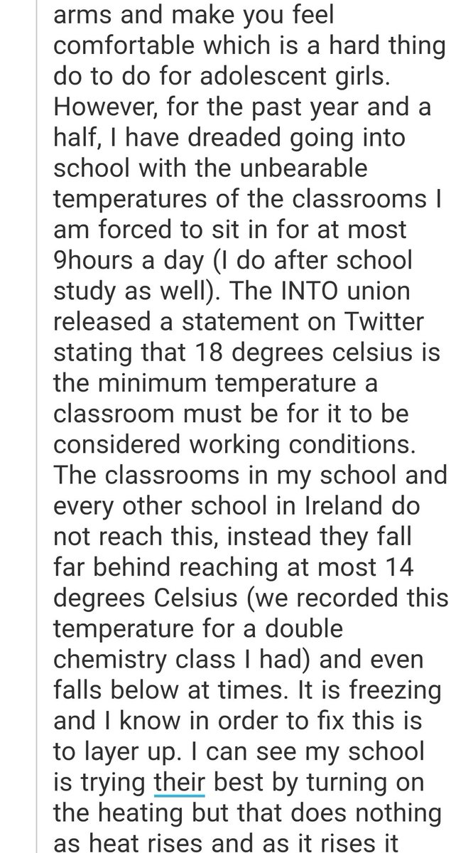 tracietobin's tweet photo. A letter my 17 yr old daughter wrote to @NormaFoleyTD1 &amp; @MichealMartinTD. I think it's time we listened to the students who sit in classrooms @RobOHanrahan @gavreilly @emma_okelly @newschambers @ZaraKing @CMOIreland @LeoVaradkar @josephamadigan @DonnellyStephen @Donnchadhol https://t.co/fA0Wh8DyJJ