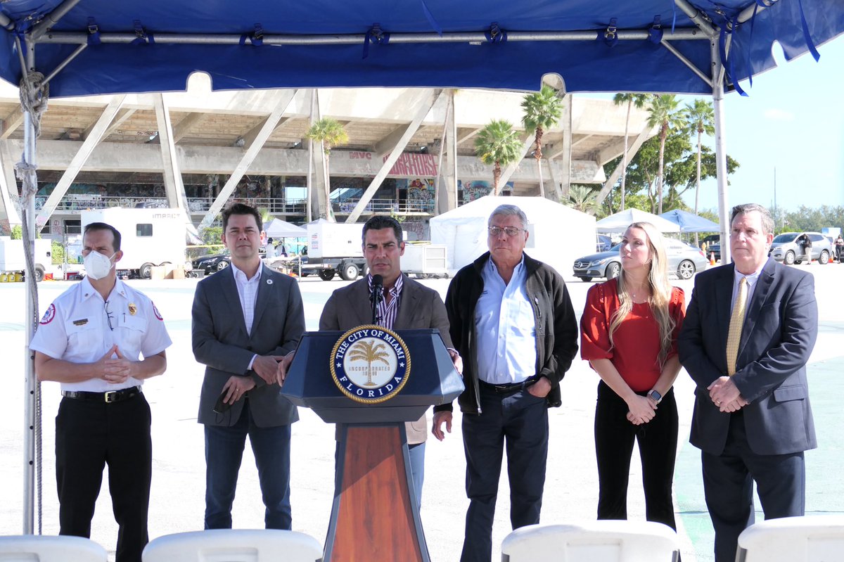 MiamiMayor's tweet photo. Marine Stadium is now OPEN for PCR &amp; rapid testing. 

For walk-up and drive-through, appointments are not required but encouraged - open every day from 8AM-4PM.

We want to keep you and your loved ones safe and healthy! If you feel sick please get tested #StandUpMiami https://t.co/bTkjw8Tu3T