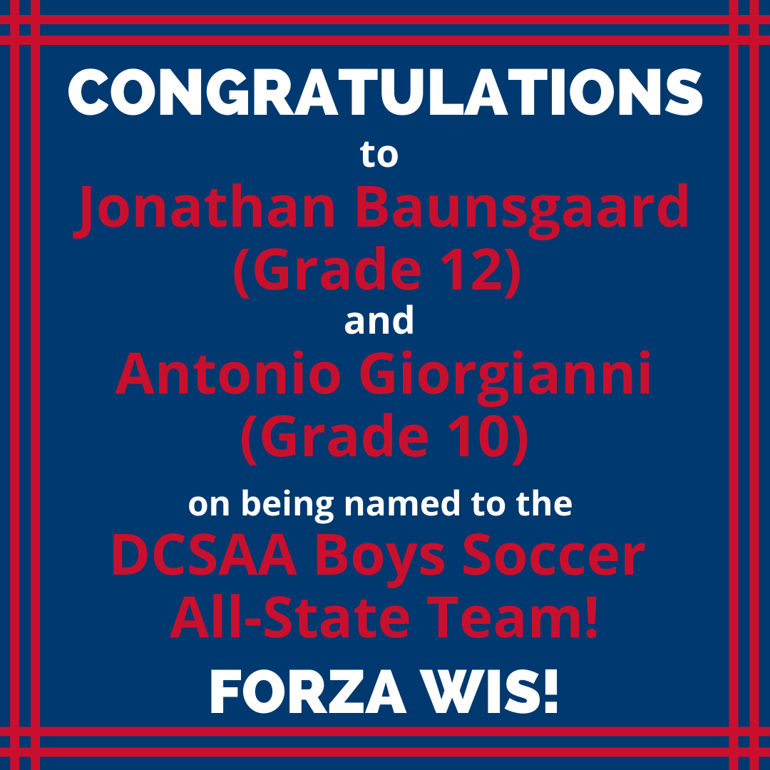 WISRedDevils's tweet photo. Congrats to Jonathan Baunsgaard and Antonio Giorgianni on being named to the @DCSAASports Boys Soccer All-State Team! We are so proud!
#WISRedDevils #FORZAWIS https://t.co/4Iiv2GqEfw