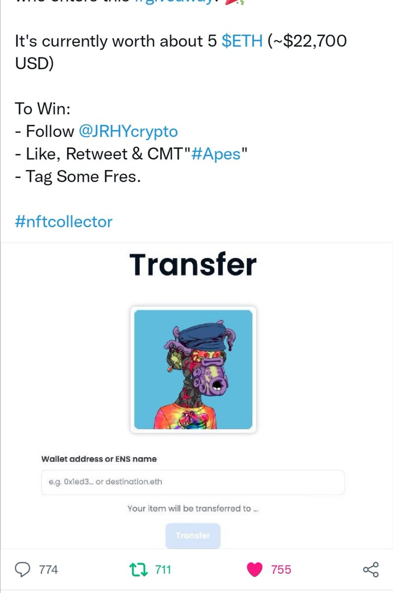 MauriceBoud's tweet photo. @JRHYcrypto Done
#Apes
My tags
#damian
#lotte
#justinvisser
#lars
#zondagmetlubach
I really hope I win and I hope you had a great New Years eve!! https://t.co/NkEK1m5IJo