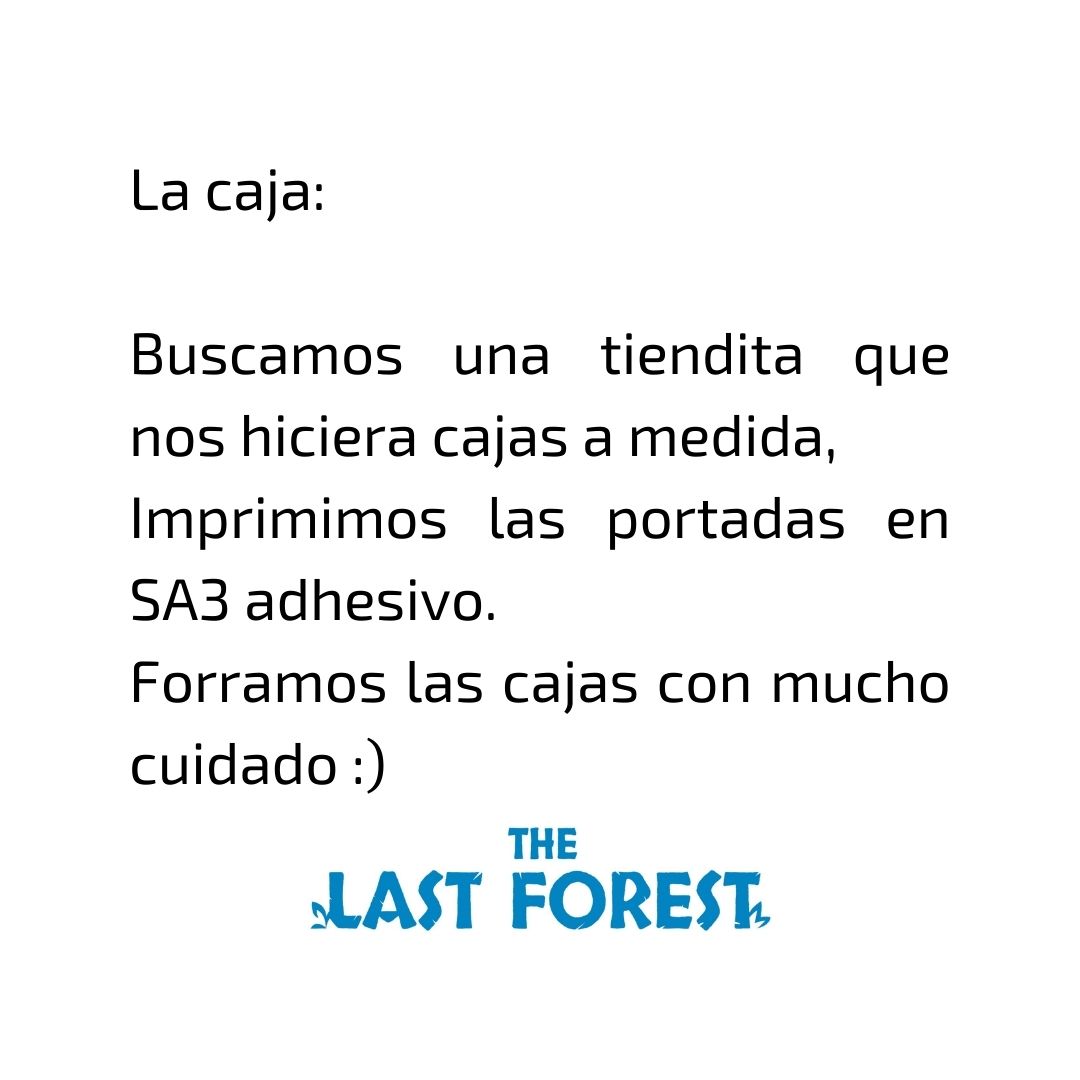 lastforestgames's tweet photo. 🎁 La caja:Estuvimos viendo turoriales en youtube para aprender a montarlas, buscamos un sitio que nos hicieran cajas a medida y las forramos con cuidadito con nuestras portadas impresas en SA3 adhesivo. https://t.co/rH1JioW4rm