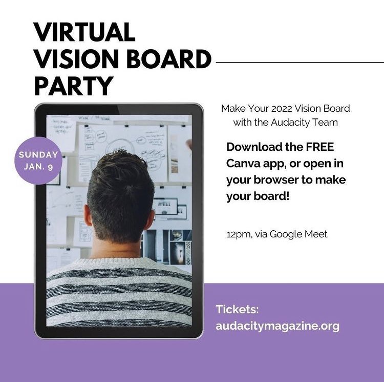 liveaudaciously's tweet photo. Visualizing is a major key for making dreams come true. Join us SUNDAY and create your vision for 2022 🔮. 

https://t.co/8dtcOiZf85 🔮

#audacity #events #virtualevents #visionboard #visionboard2022 #visualization #visualize #millennials https://t.co/g0Fqkzr9fv