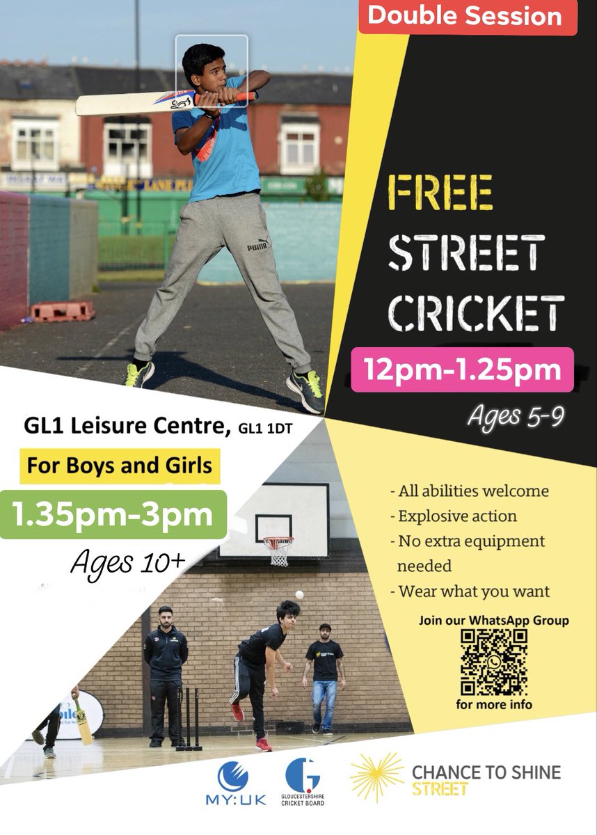 RISING STARS FC / MY:UK (@myuk_my) on Twitter photo It may not be going so well down under 🏏 .. Fear Not!
Gloucester Street Cricket is back to develop the next Gen <a href="/GL1Leisure/">GL1 Leisure Centre</a> with our qualified coaches from @GCBCricket
Restarts this Sunday 9th
#GetInvolved #BookNow #FreeCricket It may not be going so well down under 🏏 .. Fear Not!
Gloucester Street Cricket is back to develop the next Gen <a href="/GL1Leisure/">GL1 Leisure Centre</a> with our qualified coaches from @GCBCricket
Restarts this Sunday 9th
#GetInvolved #BookNow #FreeCricket