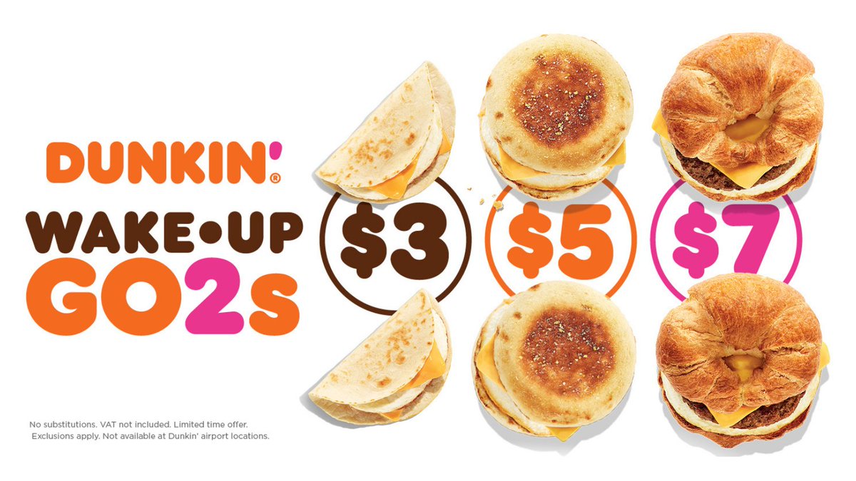Dunkin Donuts Breakfast Menu