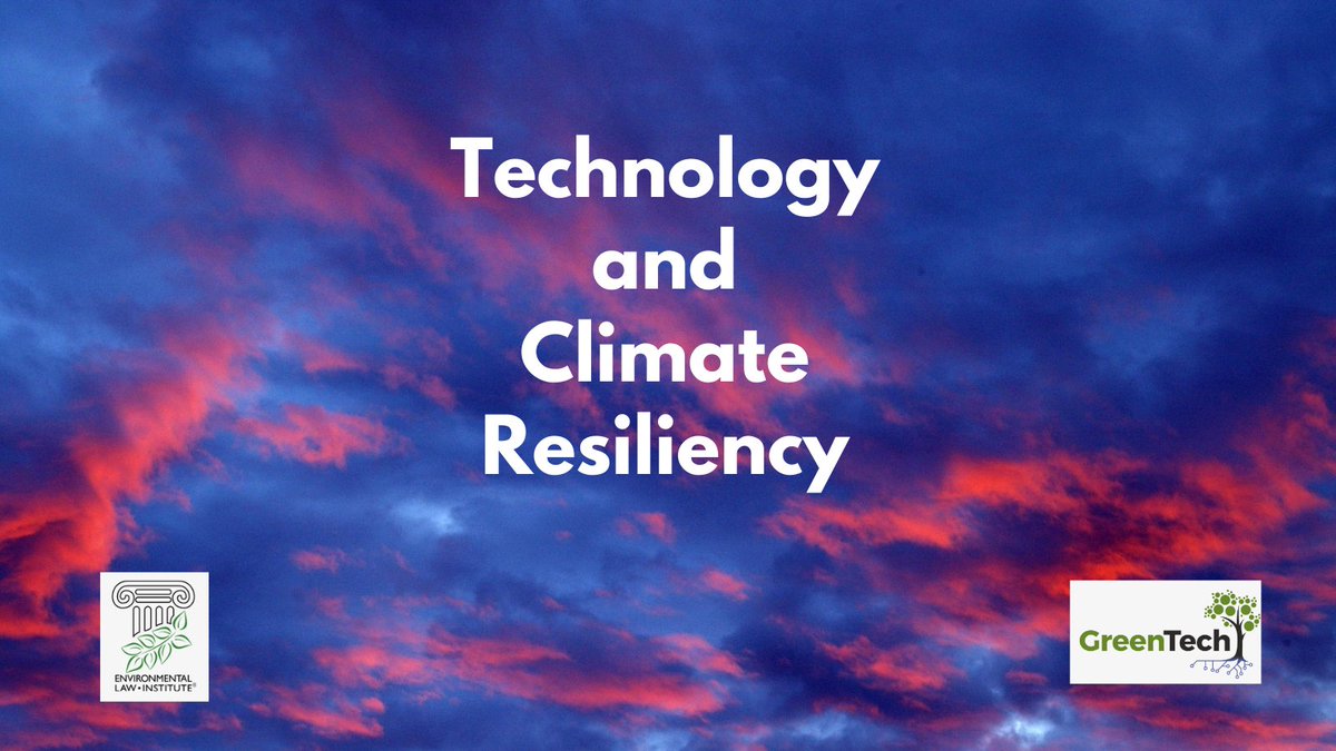 Environmental Law Institute (@eliorg) on Twitter photo What role will #technology play in responding to the #climate crisis? Join us 1/19: bit.ly/3mMvRWf <a href="/WilmerHale/">WilmerHale</a> <a href="/intel/">Intel</a> <a href="/amazon/">Amazon</a> <a href="/martenlaw/">Marten Law</a> <a href="/BNSFRailway/">BNSF Railway</a> <a href="/Exelon/">Exelon Corporation</a> <a href="/quinnemanuel/">Quinn Emanuel Urquhart & Sullivan, LLP</a> #ClimateAction What role will #technology play in responding to the #climate crisis? Join us 1/19: bit.ly/3mMvRWf <a href="/WilmerHale/">WilmerHale</a> <a href="/intel/">Intel</a> <a href="/amazon/">Amazon</a> <a href="/martenlaw/">Marten Law</a> <a href="/BNSFRailway/">BNSF Railway</a> <a href="/Exelon/">Exelon Corporation</a> <a href="/quinnemanuel/">Quinn Emanuel Urquhart & Sullivan, LLP</a> #ClimateAction