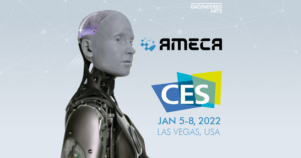 AcuteGraphics's tweet photo. Graphic for Engineered Arts - If you are at CES, make sure you come and meet #ameca https://t.co/rQhbjn0YgY