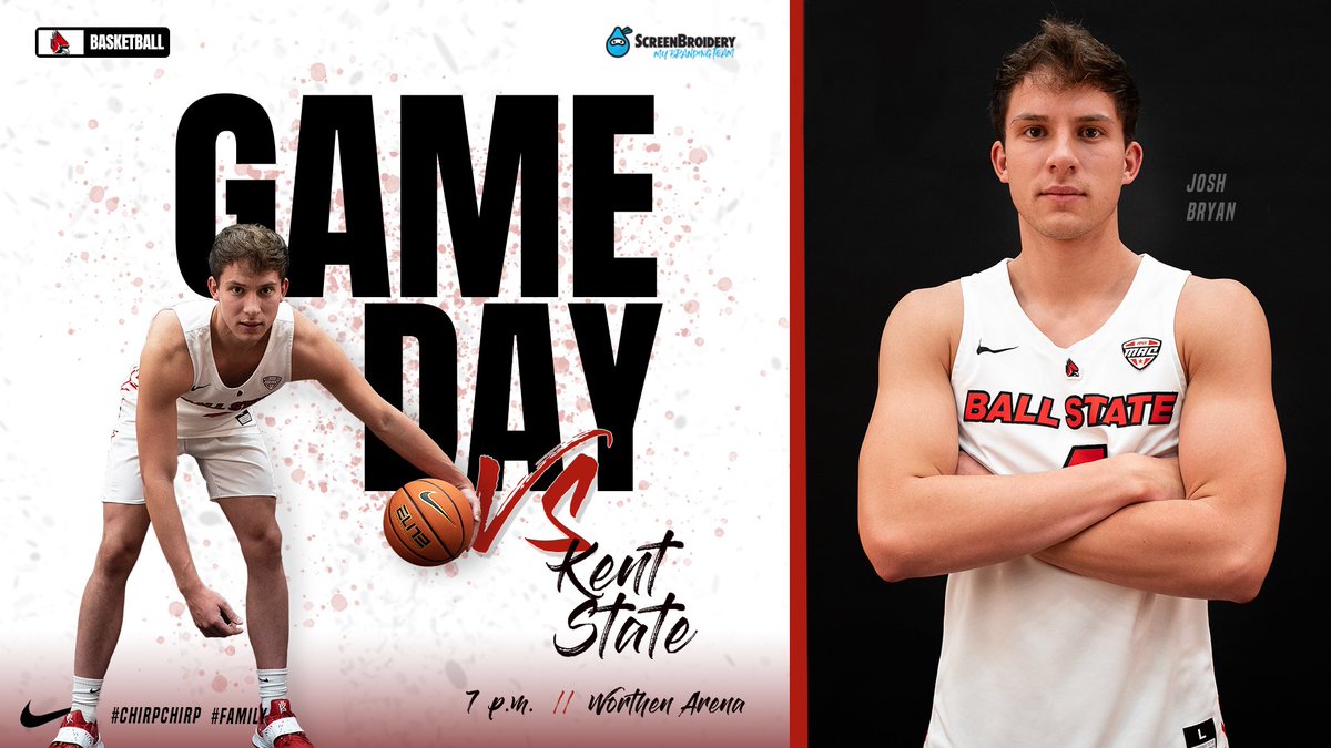 BallStateMBB's tweet photo. GET UP CARDINAL NATION‼️IT'S GAME DAY‼️

Ball State takes on Kent State at 7 p.m. in Worthen Arena, sponsored by @ScreenBroidery.

📊: https://t.co/akginlRqJ8
📺: https://t.co/76u5nJktuw
📻: https://t.co/UwkoyrvoBx

#ChirpChirp | #WeFly | #Family https://t.co/OJ8WQ3fYZQ