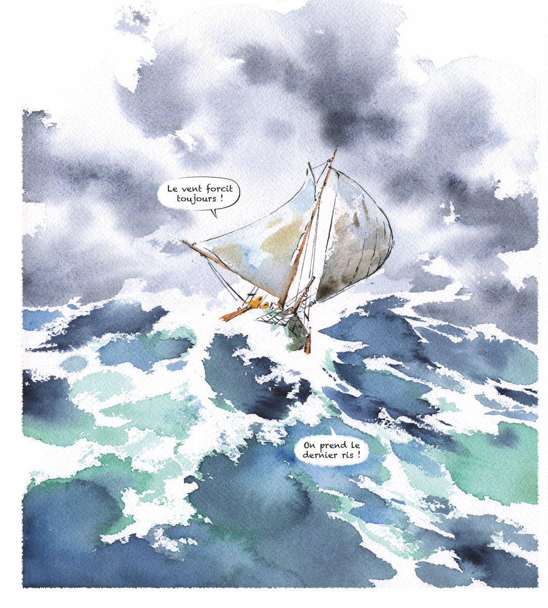 Julie Ricossé, pour un livre à paraître... Aquarelle sur papier. 