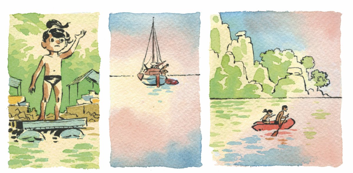 Julie Ricossé, pour un livre à paraître... Aquarelle sur papier. 