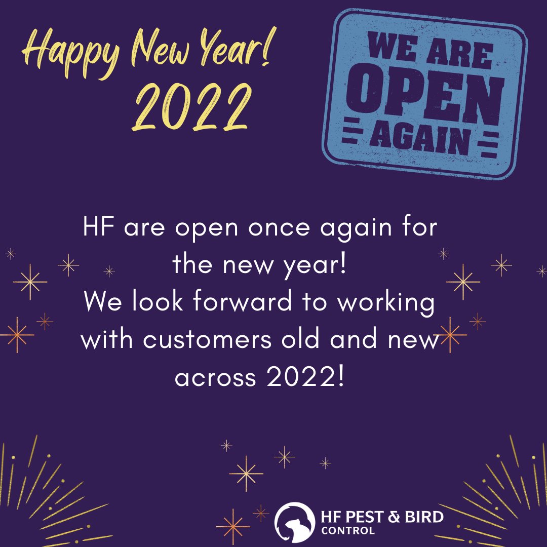 PestHf's tweet photo. HAPPY NEW YEAR! We hope everyone had a wonderful Christmas and New year, lets kick off 2022! Here is to the future 😀

#newyear #pestcontrol #birdcontrol https://t.co/HKUuQJOkj7