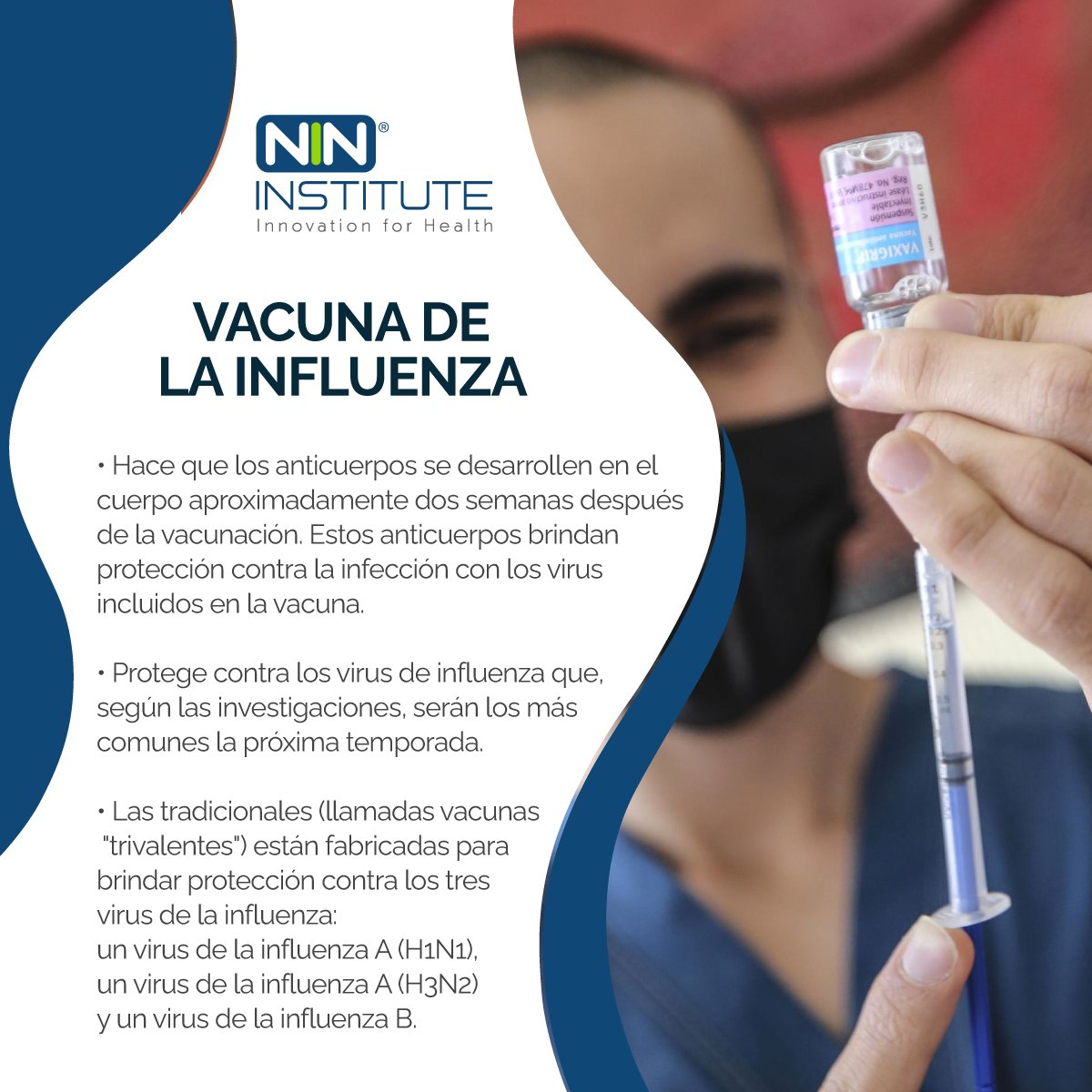 La influenza es una enfermedad grave que puede llevar a la hospitalización. Cada temporada de influenza es diferente y la infección por el virus de la influenza puede afectar a las personas de maneras distintas.

#NinInstitute  #InnovationForHealth #Influenza #Vacunas