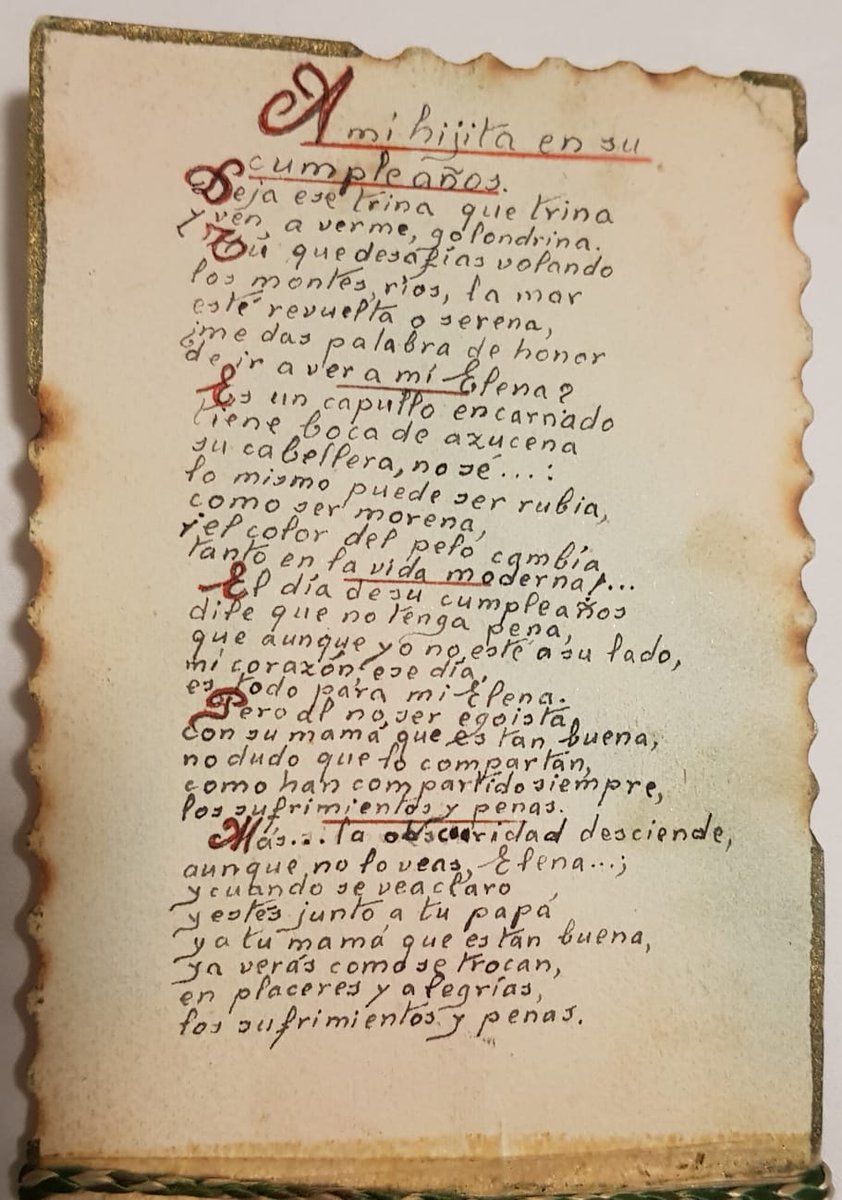 _chetos00's tweet photo. A mi bisabuelo Antolín le metieron en la cárcel durante la dictadura franquista, y en enero de 1949 le envió esta carta desde la cárcel a mi abuela Elena para felicitarla por su cumpleaños. Hace poco mi padre la ha encontrado y la comparto por aquí porque me parece preciosa 🥺 https://t.co/3TnkuyPgRA