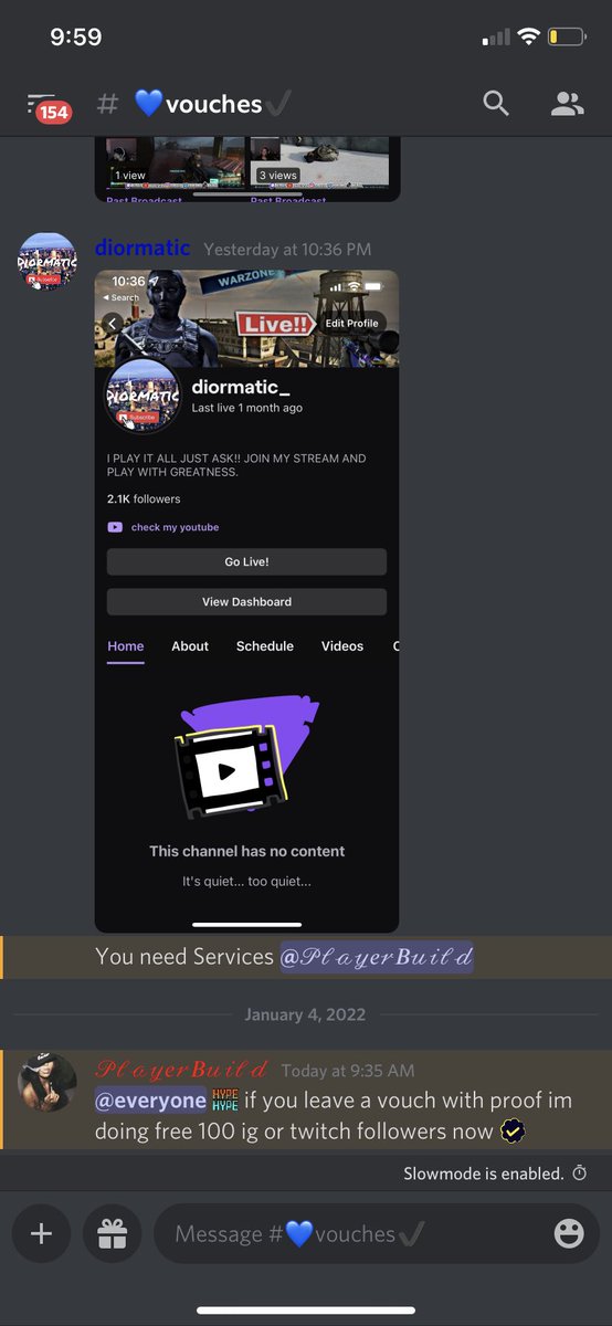 PlayerBuild's tweet photo. @2kscampolice join discord doing free followers to anyone that leaves a vouch for me that I ever did services with u leave a vouch dm me I’ll do u free followers link in my bio https://t.co/4eoVwjEMav