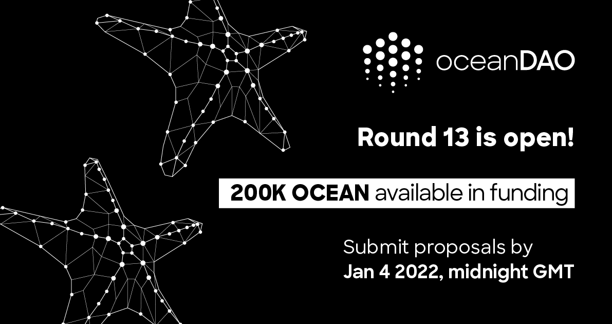 oceanprotocol's tweet photo. Calling all #developers and #data scientists to send in their proposals and have them considered for @OceanDAO_ Round 13 on the last day of submissions! Read through the project criteria at https://t.co/X692Ld3Zkl.

🪙 200K available in funding
Apply here: https://t.co/oNodF1H34n https://t.co/yHXnxO2eTm
