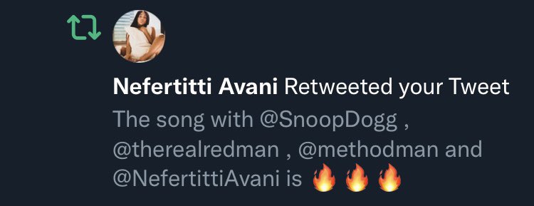 Follow the talented Nefertitti Avani and check her out on <a href="/SnoopDogg/">Snoop Dogg</a>  Algorithm: The Movie 🎥 

#KINGDXMPR 👑

youtu.be/lfT3C0Ozoq4