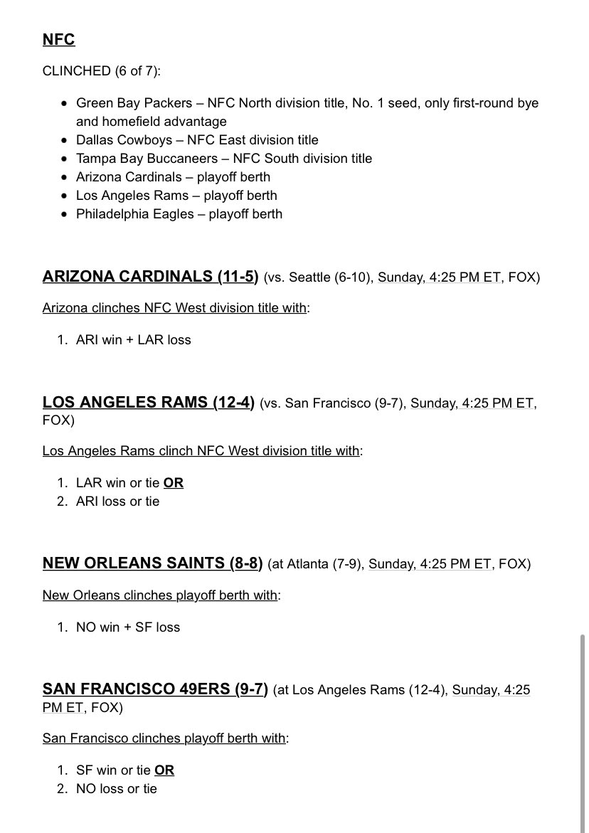 AdamSchefter's tweet photo. 2021 NFL Playoff Scenarios for Week 18: https://t.co/PqB4IDQaXv