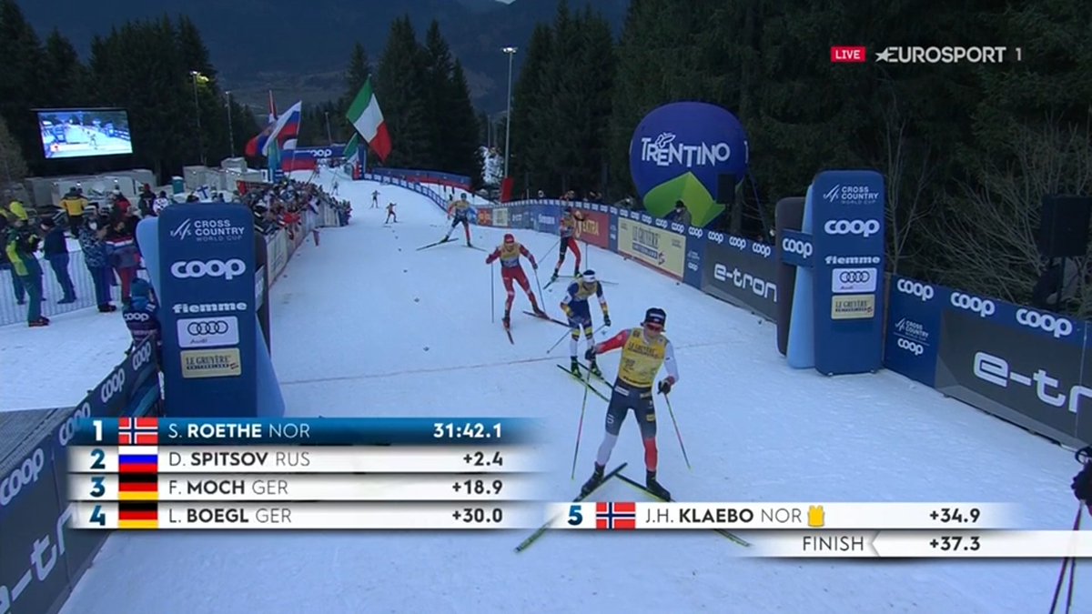 aboreale_cp's tweet photo. Montée de l'Alpe Cermis version masculine.
🥇 Sjur #Røthe 🇳🇴
🥈 Denis #Spitsov 🇷🇺
🥉 Friedrich #Moch 🇩🇪 (21 ans)
5️⃣ @JohannesHKlaebo 🇳🇴 qui s'adjuge le général du #TourDeSki
1️⃣5️⃣ @HugoLapalus74 🇨🇵
2️⃣2️⃣ @Clement_Parisse 🇨🇵
#XCSki
#fiemme https://t.co/anSbNxFtoO