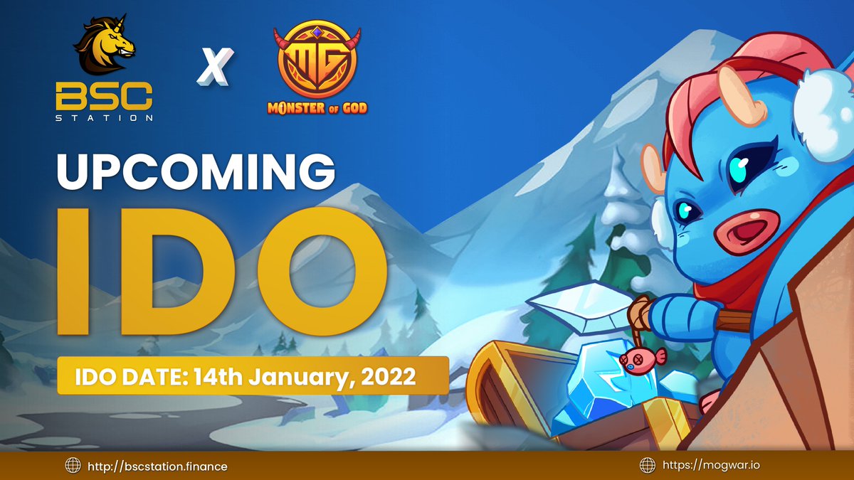 <a href="/mogwar_io/">Mogwar</a> is going to conduct their IDO on BSCStation on January 14!
🔐 Guaranteed Round: Stake min. 15K BSCS or a required amount of LP tokens at: stake.bscstation.finance/#/ido-pools
✍️ Community Round: sign up at bit.ly/3sQYzcm

Details: bscstation.substack.com/p/monster-of-g…