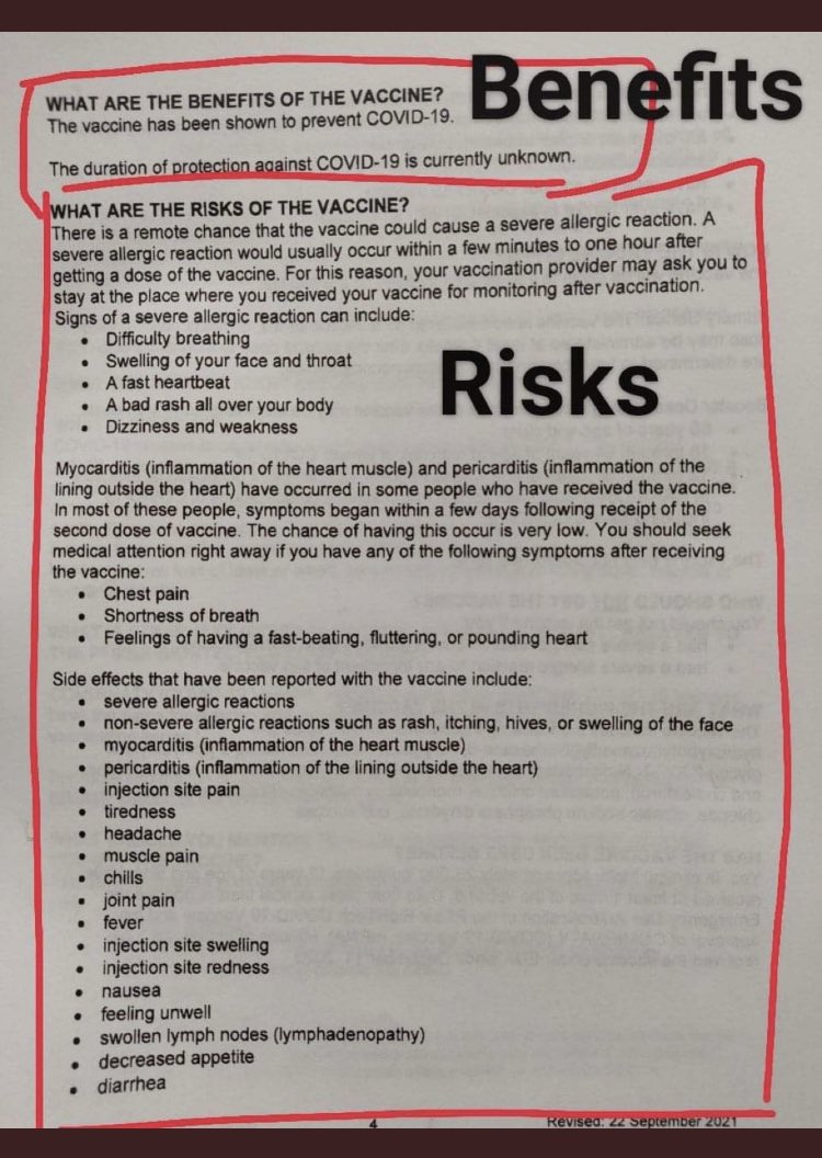 MuffyDeadinside's tweet photo. @ellinst @JamesMelville You’re an idiot! 

We’ve just read the vaccine insert and saw that there’s a lot of risk and no benefits so we’re not complete morons. https://t.co/NePN7bTh6j