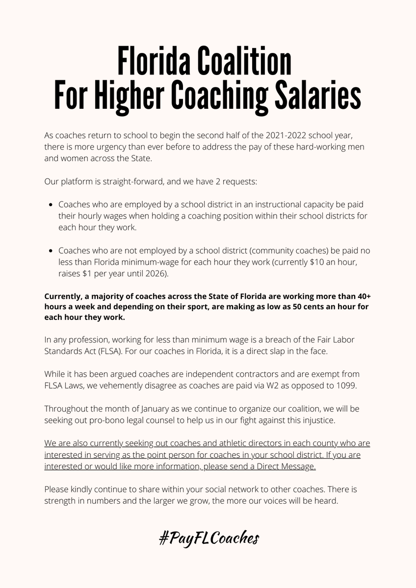 Here is more information about our platform. Please continue to share and retweet. #PayFLCoaches
