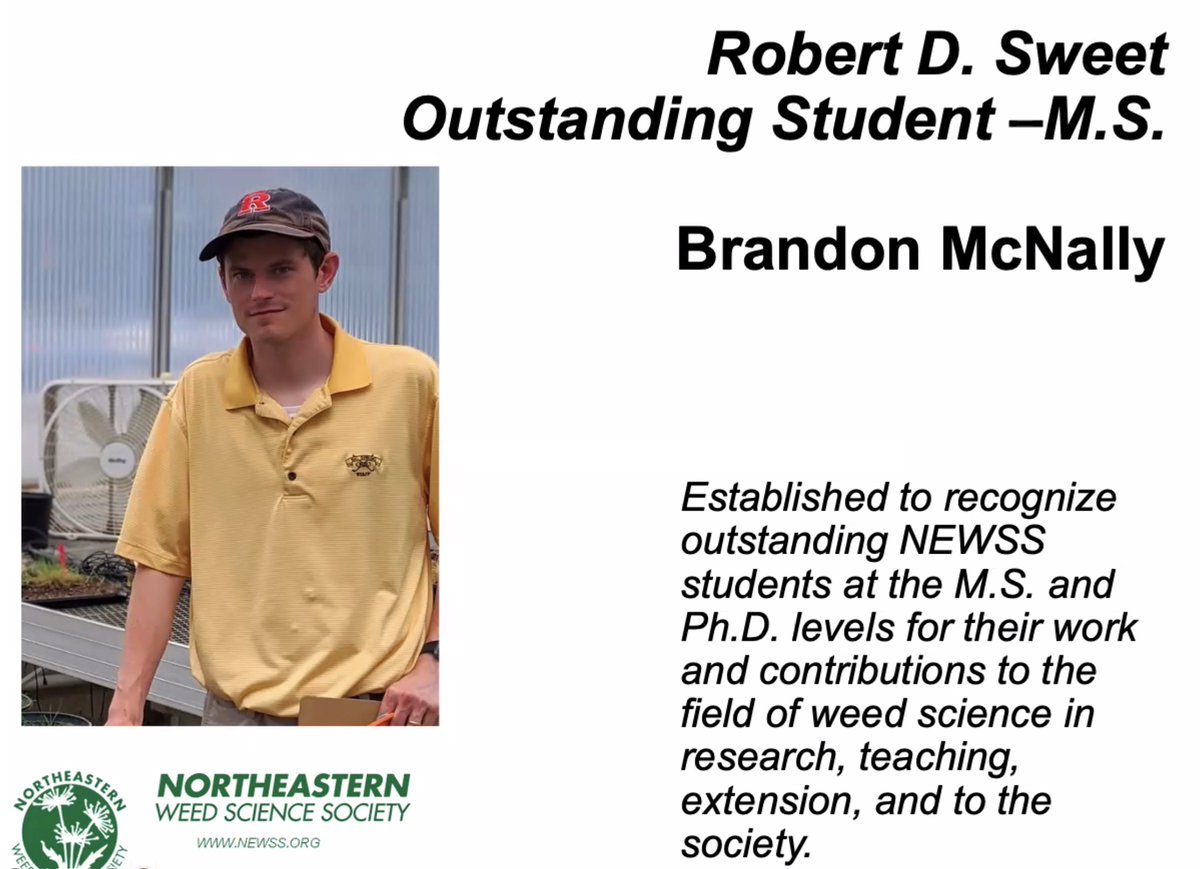 Brandon McNally (@McNally_Brandon) was recognized for his outstanding work while at @RUturfCenter. Brandon continues his career at Purdue with @PurdueTurfDoc. Congratulations Brandon!