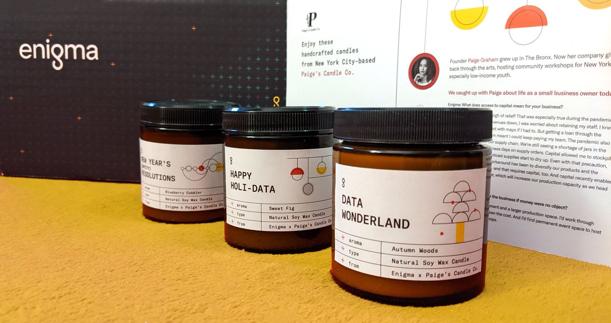 enigma_data's tweet photo. What was the bright spot of your EOY break? Share in comments today (Jan 4) and you could win a custom candle kit from NYC small business Paige’s Candle Co! https://t.co/NneK5Allti