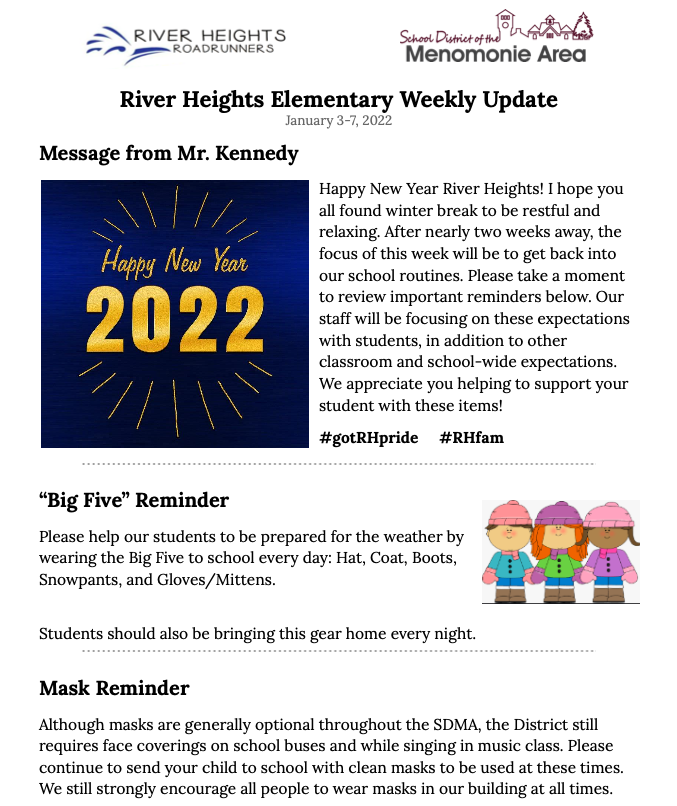 RH_Elementary's tweet photo. RH Update Jan. 3-7, 2022.
#gotRHpride https://t.co/MizgAqJ24E