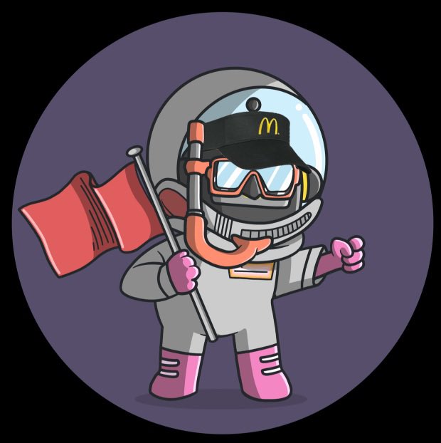 FourFiveJeff's tweet photo. @keezy_man @Its_Me_Budz @spacebudzNFT Just recently got hired at McDonald’s… Guys looking for a job ? 😂 #robotGang #BerryPool #spacebudz @spacebudzNFT https://t.co/0ekMyoUN7Y