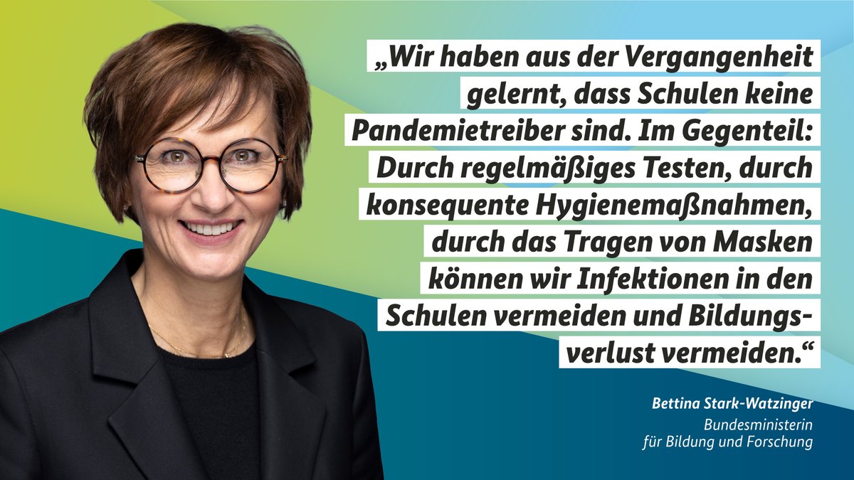 bmftr_bund's tweet photo. Keine flächendeckenden Schulschließungen trotz #Omikron: Das betont Bundesbildungsministerin Bettina @starkwatzinger im Interview @RTL_com.

👉 https://t.co/p2SSH73iLl 

#twlz #Schule https://t.co/9OKSHpxejE