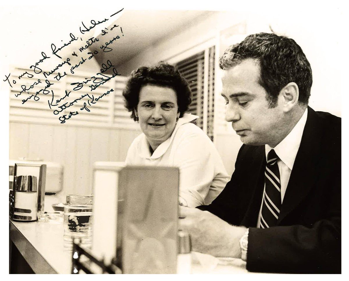 NuwayB's tweet photo. It's not every day a Kansas Attorney General stops by to eat at NuWay. Here's AG Kent Frizell with previous owner Helen in 1970ish! https://t.co/zw99XuYRDs