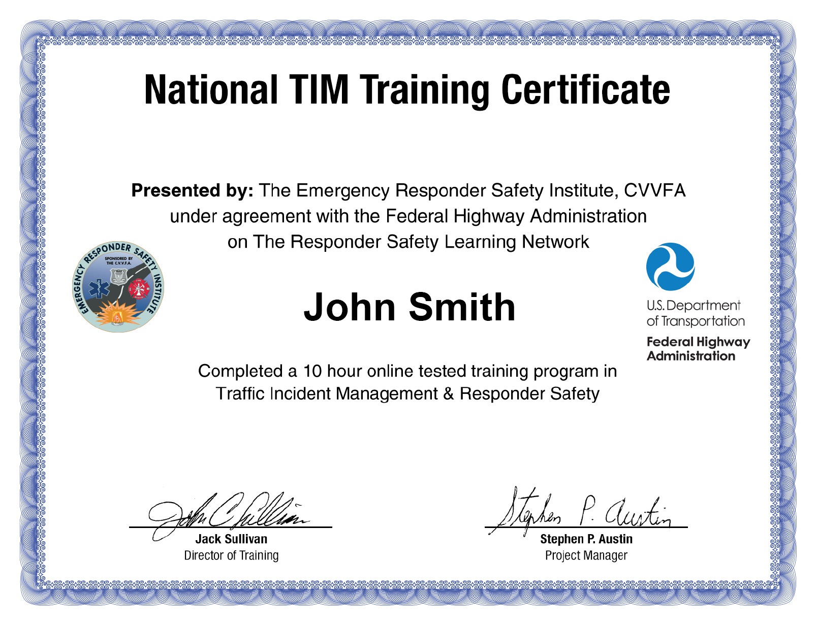 Fire Training Certificate Template