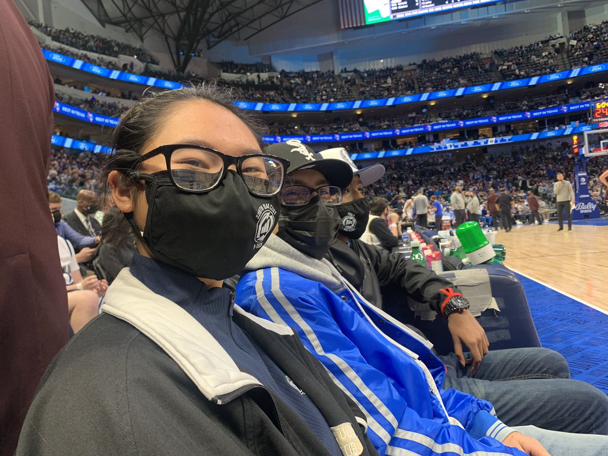 socptech's tweet photo. Checkout a few of our @socptech scholars enjoying the @dallasmavs game last night! #workhardplayhard #gomavs #dallasisd #socptech #schoolofchampions π»ππ https://t.co/MTMhX7mMFk