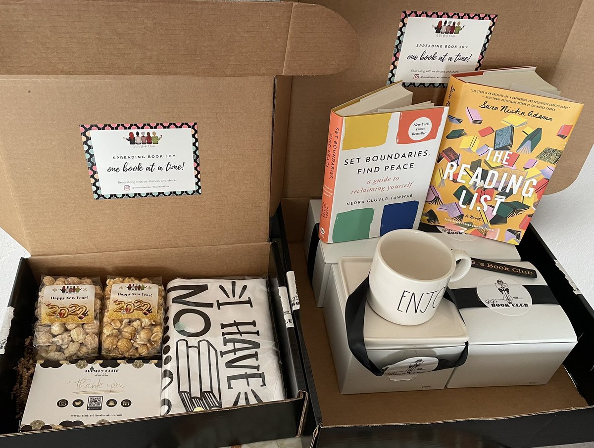 JSalleyLBJ's tweet photo. So, about last year: Joined this Eclectic #BookClub in this “Big State”😜Thank you @MarissaLiteracy for the introduction to @TrinityEliteEdu @FrancesLGarcia you spoil us to no end (how did you know?). #GGsBookClub #BookWorm #BookExtras https://t.co/AxU3KOw8Fl