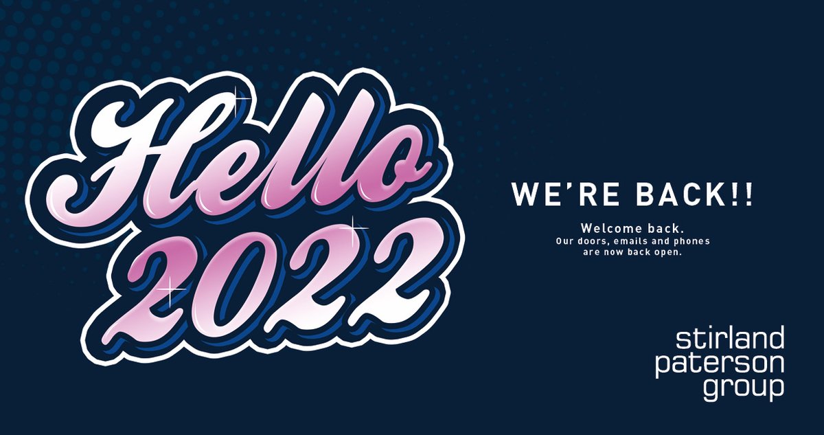 SPG_Group's tweet photo. Stirland Paterson are back!

As we say goodbye to 2021 - we welcome 2022 with open arms.

For any print and design requirements for the year ahead - please get in contact with your Sales Rep.

#print #design #sales #newyear https://t.co/YZPebHoE8N