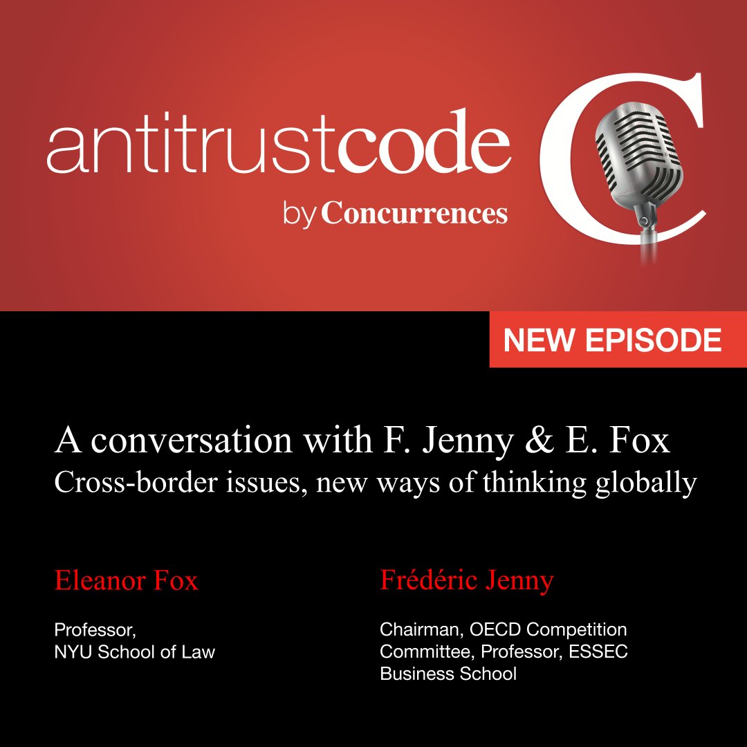 CompetitionLaws's tweet photo. [PODCAST] Concurrences Podcast "Antitrust Code"

In this last episode of the series, E. Fox &amp; F. Jenny bring you their conversation about cross-border cooperation.

To listen and subscribe to the podcast: https://t.co/zoFdgZjxJu

#AntitrustCode #Antitrust #Podcast #Crossborder https://t.co/lrkDCIEQkA