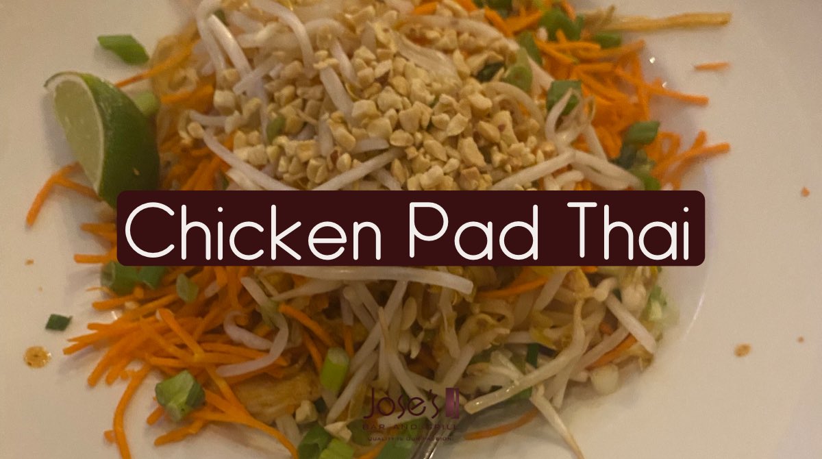 Who loves Pad Thai?! 
Available at our Windsor location, you have your choice of Veggie Pad Thai, Chicken Pad Thai and Shrimp Pad Thai.
Pictured is Chicken Pad Thai.
What will you be ordering today?
#JosesBarAndGrill #YQG #PadThai #FoodChoices