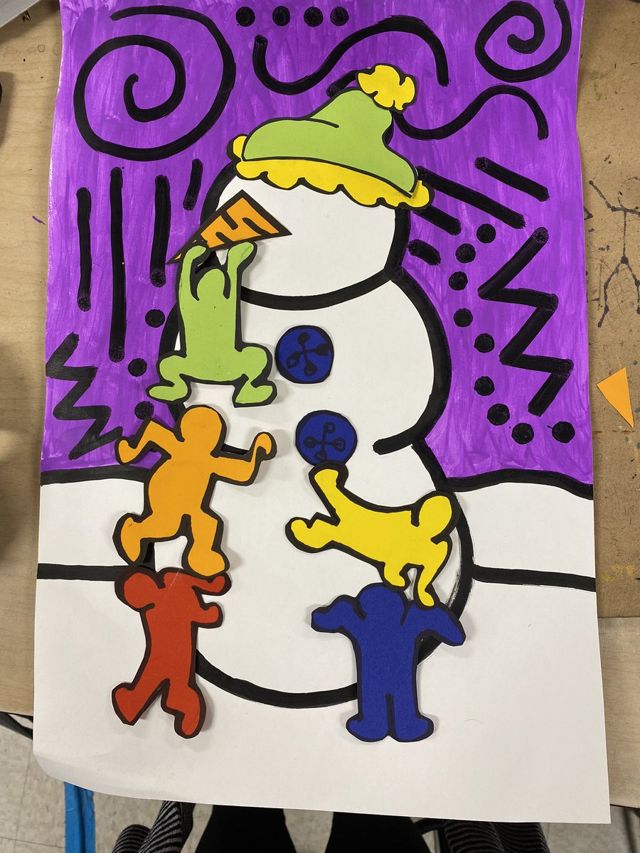 MrsSuttonArt's tweet photo. 4th grade artists are kicking off January working to complete their Keith Haring inspired snowman.  Oh what fun! #resArt #GMSDfinearts #teachgmsd #engagetheraider https://t.co/5bT9glk1NW
