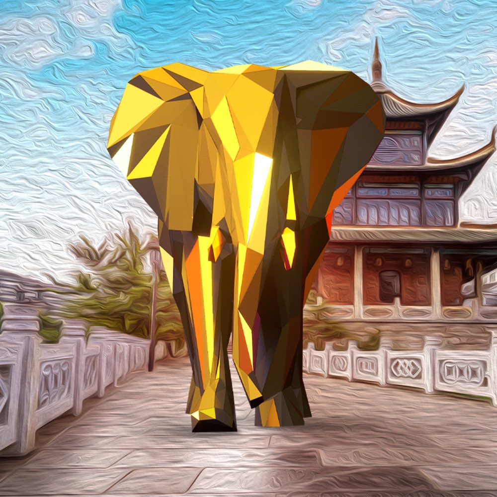 polymetricsART's tweet image. The Majestic Golden Elephant with full color Guiyang background.

Part of the 100 Genesis Collection. 

The Invasion is underway. #Clean
#NFT #NFTs #NFTART #eth