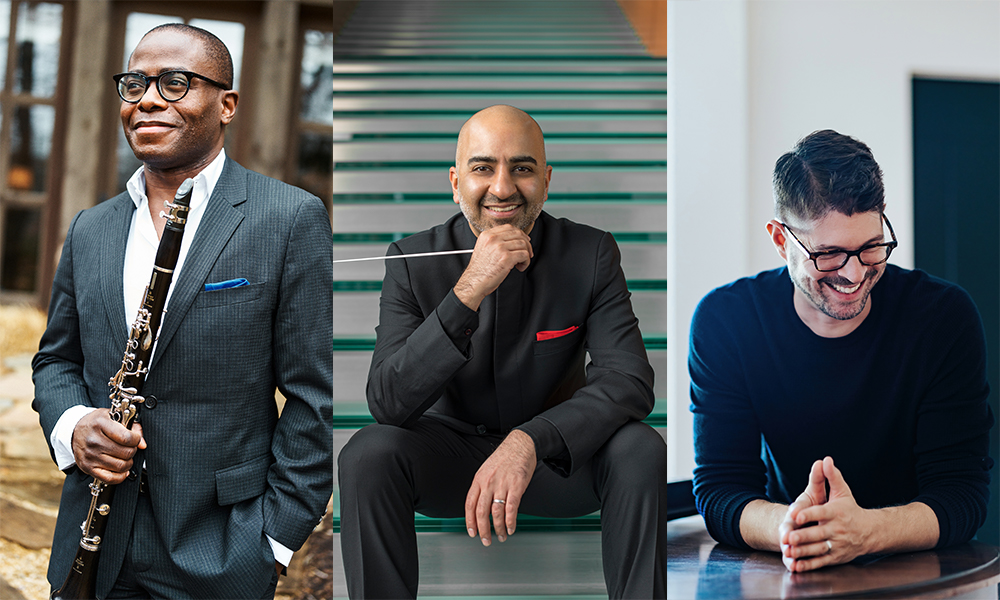 omahasymphony's tweet photo. Clarinetist Anthony McGill, composer Adam Schoenberg, and Maestro Ankush Kumar Bahl are three of the biggest names in American classical music today. Have questions for them about music-making in today's world? Tweet at us with what you'd like to ask them! https://t.co/4b0ncoSgiA