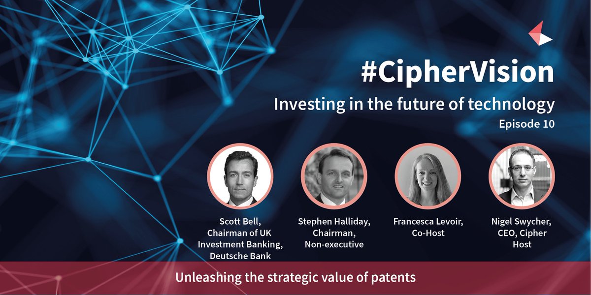 cipher_ai's tweet photo. This #podcast explores a future where there's a push from #patent professionals to be a voice in the boardroom, and a pull from the boards and investors who will be pressured to start talking about #intangible assets. https://t.co/uEJqTYgOQH

#CipherVision #NextGenerationIP https://t.co/LZhaujTryq