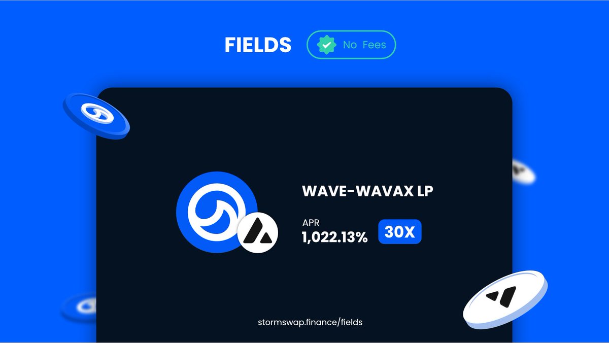 stormswapfi's tweet photo. Stake your WAVE-WAVAX LP TOKEN and earn $WAVE with an over 1,000% juicy APR on our #FIELDS!🤑🤑

🌐https://t.co/O8Txq3LIPc

@avalancheavax #AVAX @avaxholic https://t.co/XyoLlSX99j