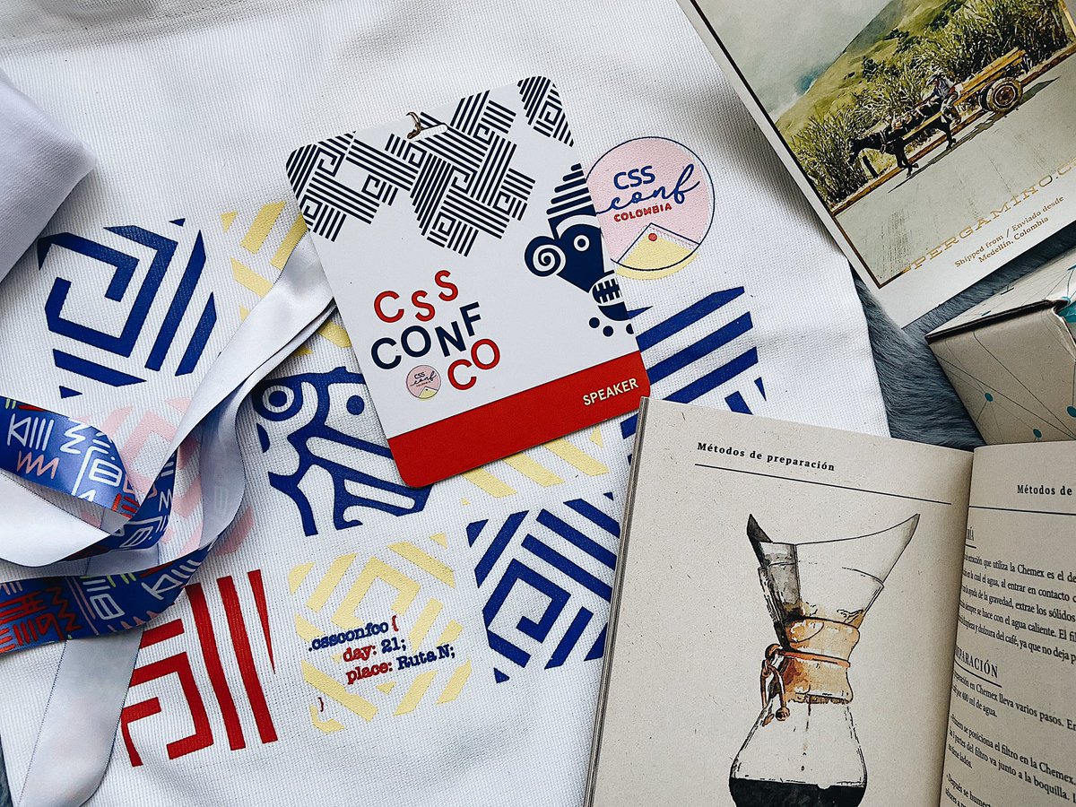Alena Nikolaeva 🦋 (@alenanik11) on Twitter photo I think I’m the last one to receive it, but the happiest 🙌🏻🥳
<a href="/cssconfco/">CSS Conf Colombia 🇨🇴</a> + their beautiful swag right on time (para los Reyes!) I think I’m the last one to receive it, but the happiest 🙌🏻🥳
<a href="/cssconfco/">CSS Conf Colombia 🇨🇴</a> + their beautiful swag right on time (para los Reyes!)