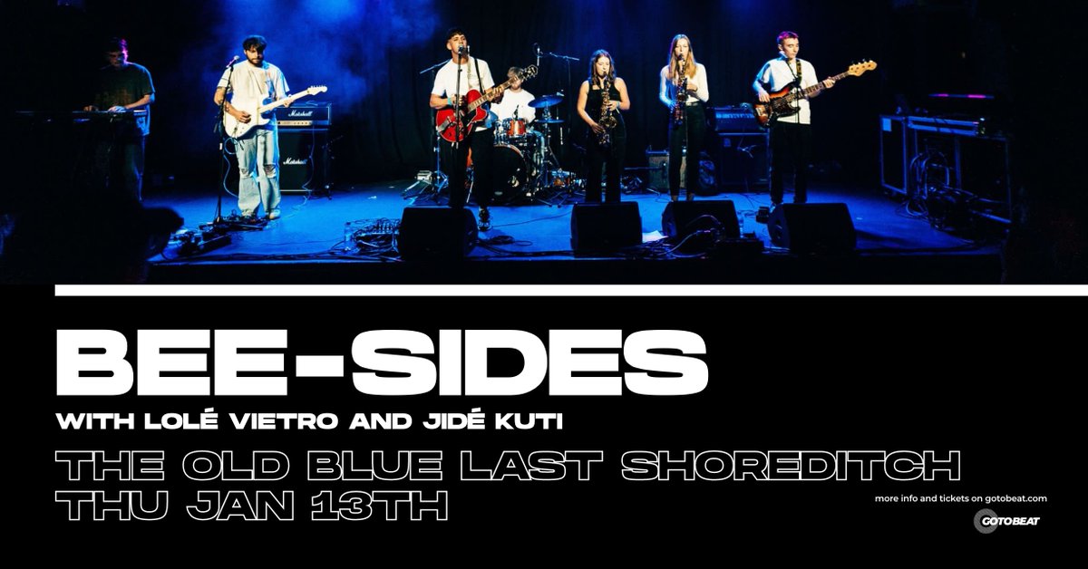 Next Thurs we welcome <a href="/bee_sides_music/">bee-sides</a>, <a href="/lolevietro/">Lolé Vietro</a> and <a href="/JideKutiMusic/">JidéKuti🎶</a> to our stage for Gotobeat 🐝

This is the rescheduled date from December - all original tickets remain valid! 

You can still buy tickets here > bit.ly/3qLnPhl