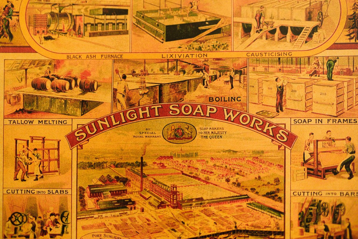 PortSunlight's tweet photo. William Lever went from selling soap to creating the world’s first multi-national company, right here in #PortSunlight. #SoapWorks explores why we need soap, how it gets made, what we like to buy and why, and all the different ways we use it. Visit Wednesday to Saturday, 10am-5pm https://t.co/kHAaVnxmOJ