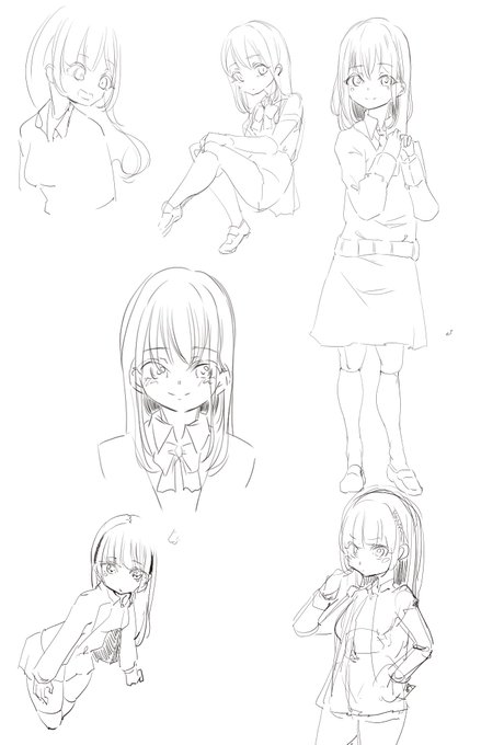 小さくラフを描いてそれを大きくすると比率がわかりやすいという当たり前の事に今更気付きました。
描きやすい!顔の比率理想通り! 